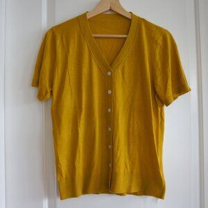 (Mostly) Silk Mustard Cardigan